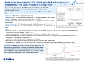 Summary of a publication about aortic valve reconstruction with pericardium vs. bioprosthesis.